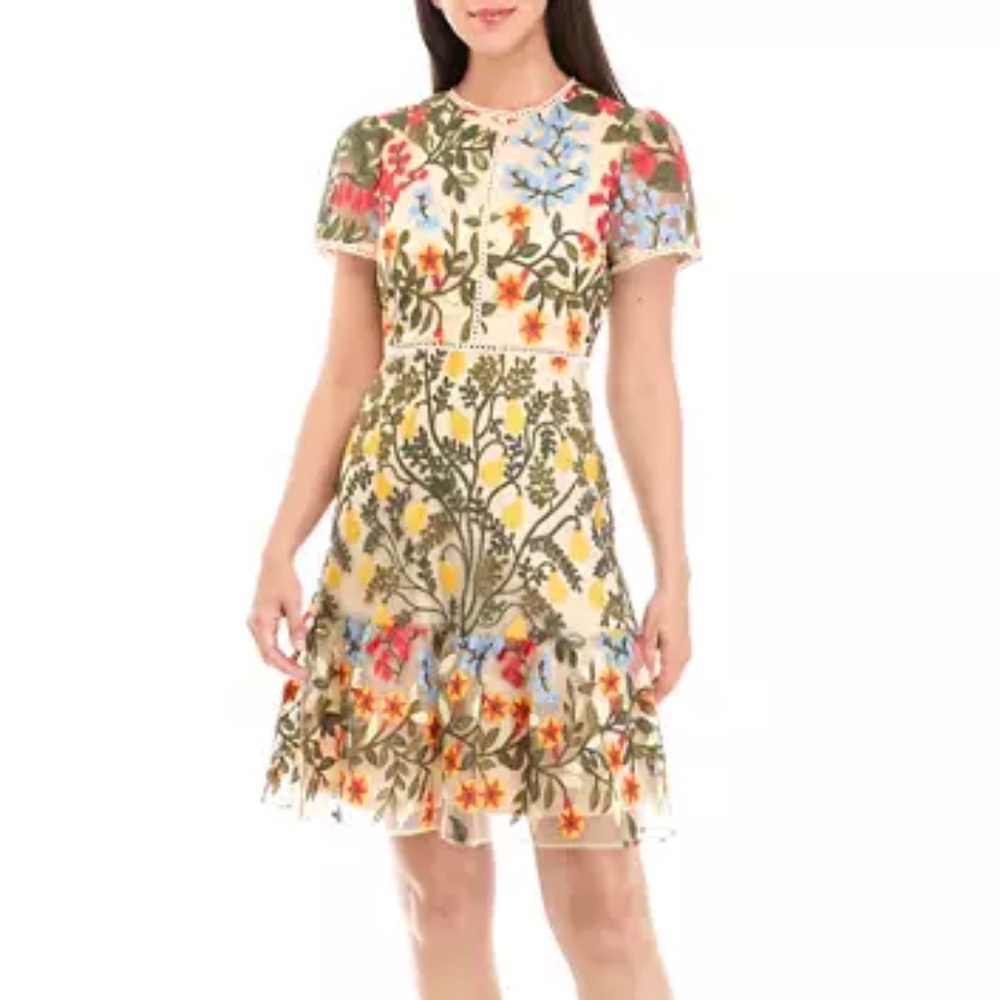 Tahari Floral net Dress